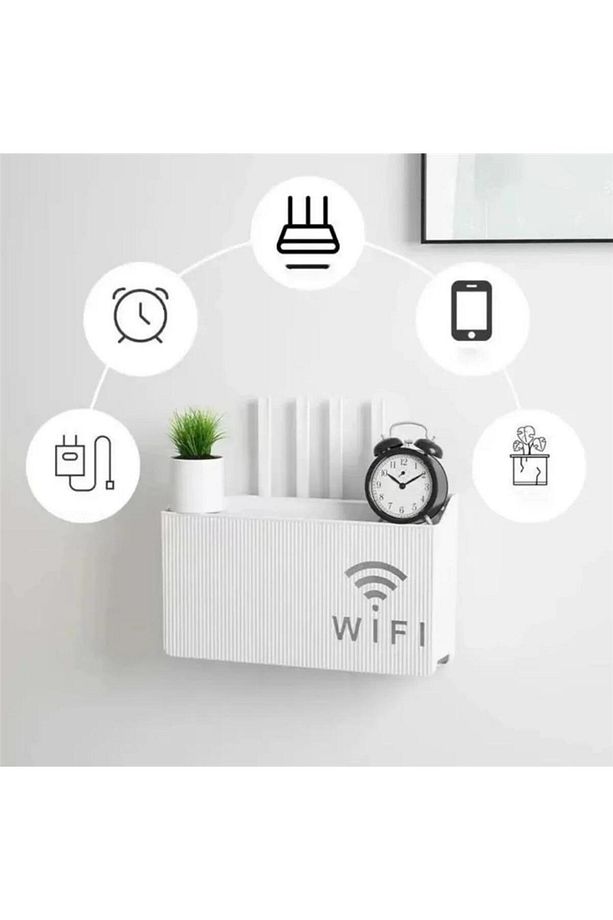 Beyaz Pleksi Wifi Kutusu Duvar Asılabilir Sigorta Ve Modem Saklama Kutusu 25x15x6 Cm - 4