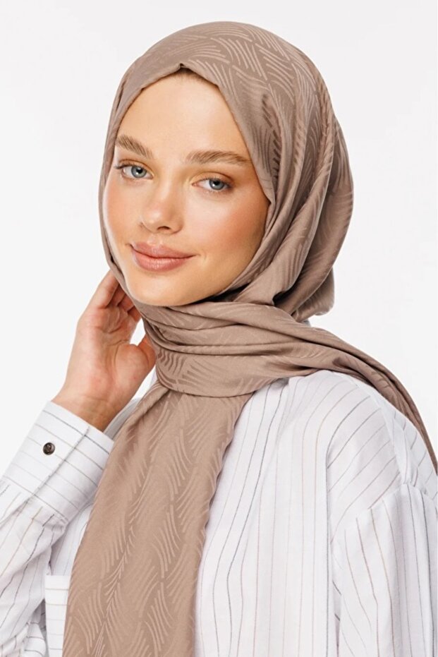 Aura Pattern Silky Jacquard Shawl - 1