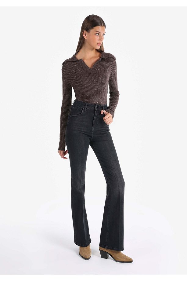 719 Chrısa Regular Fit Yüksel Bel Bootcut Kadın Mavi Jean Pantolon - 3