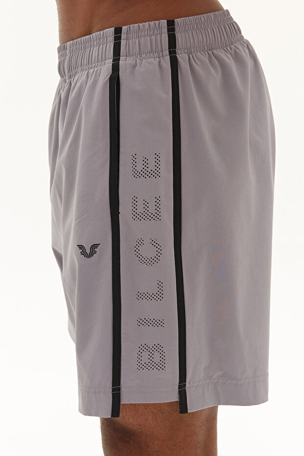 Men's Gray Thin Fabric Quick-Drying Sweat-Wicking Training Fitness Sports Shorts 0631