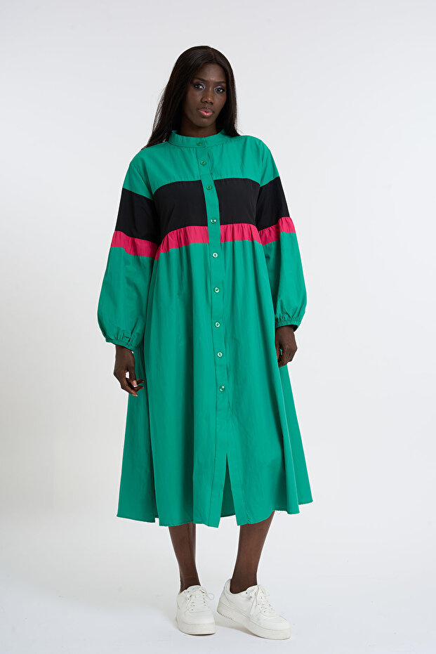 Poplin Button Dress - 2