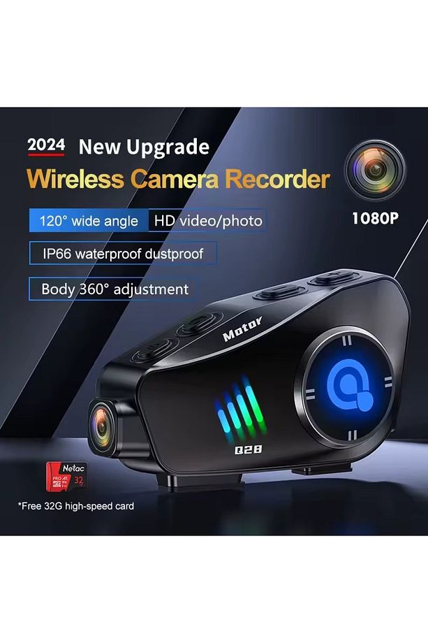 Q28 Kameralı Intercom Bluetooth Motor Kaskı Kulaklığı - 4