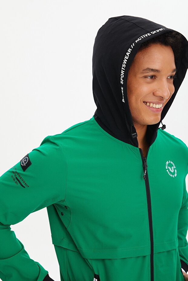 Erkek Yeşil Kapüşonlu Dokuma Eşofman Üstü 2008 - 7