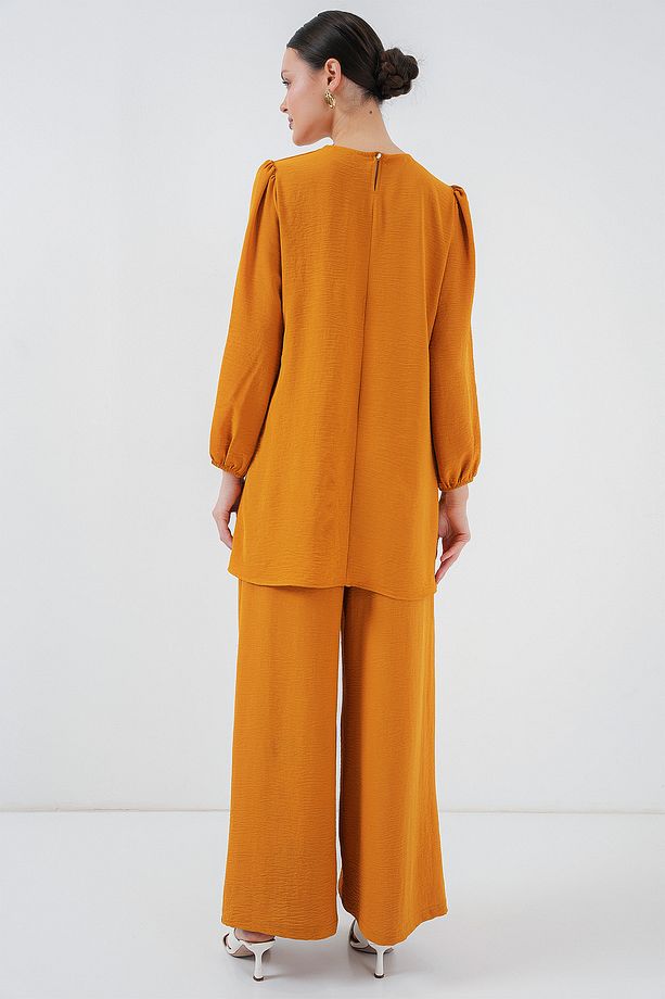 Kadın Tunik Pantolon Alt Üst Takım 6712 - Hardal - 6