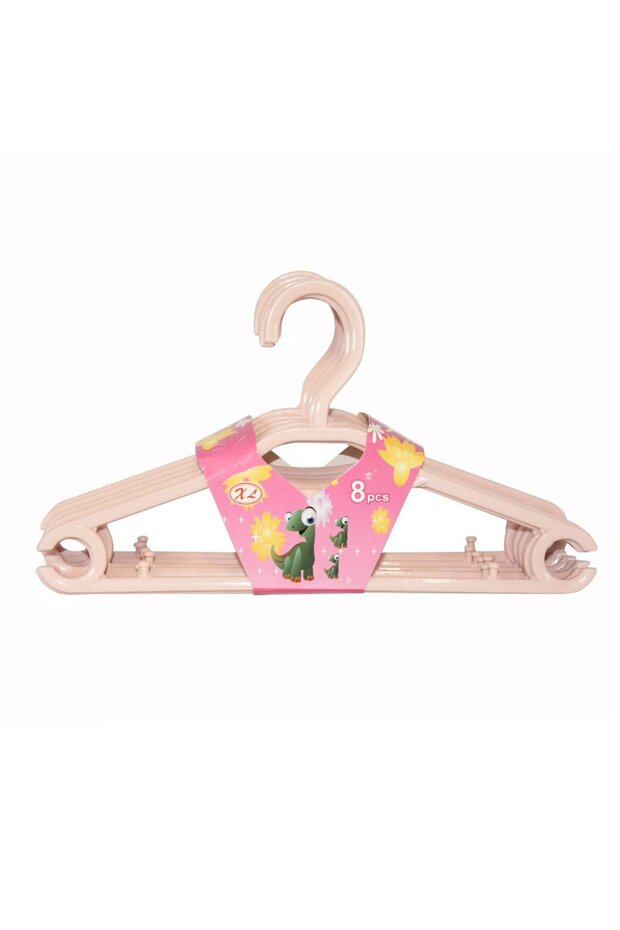 مجموعة علاقات ملابس بلاستيك بحجم صغير 8 قطع - 1