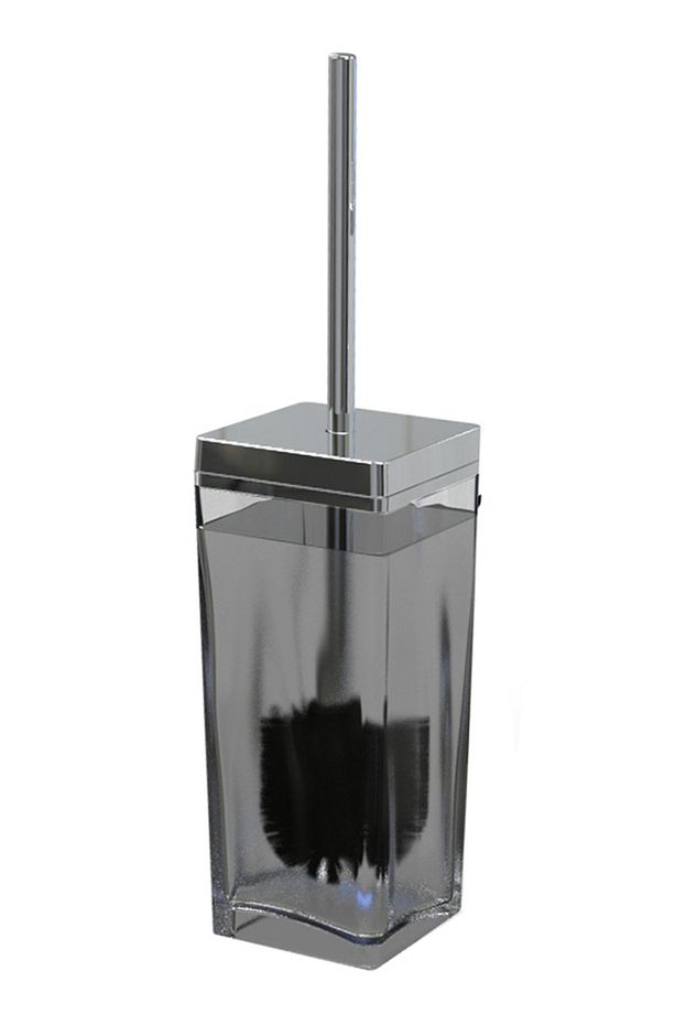 Biga Wc Fırça Şeffaf Siyah - Krom - 1
