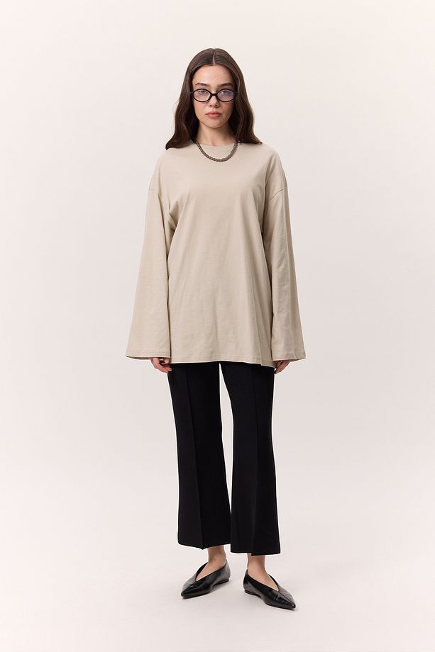 GENİŞ KOL OVERSIZE TSHIRT TAŞ - 3