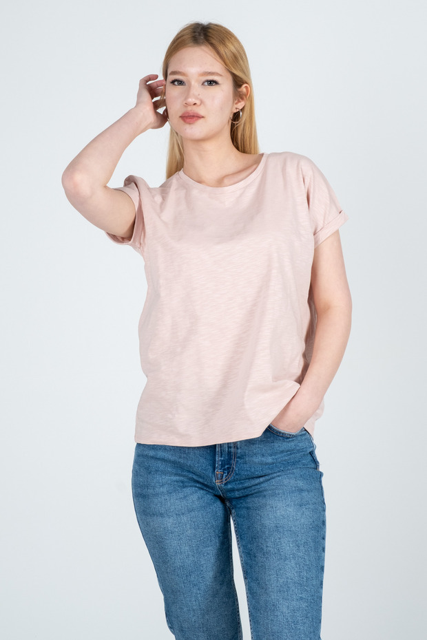 100% Cotton Striped Low Arm Tip Double Women's T-Shirt - with Different Color Options