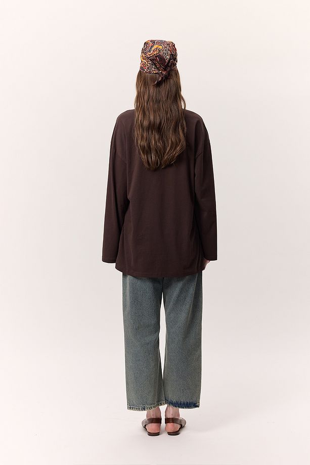 GENİŞ KOL OVERSIZE TSHIRT ACI KAHVE - 6