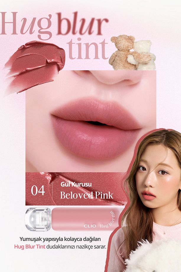 Hafif ve Köpüksü Dokusuyla Pürüzsüz Görünüm Sunan Tint CLIO Hug Blur Tint (004 Beloved Pink) - 3