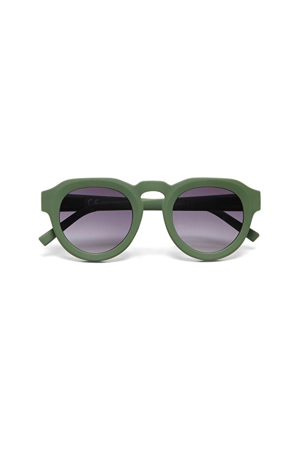 Zeno Round Unisex Verde Sunglasses Black Gradient