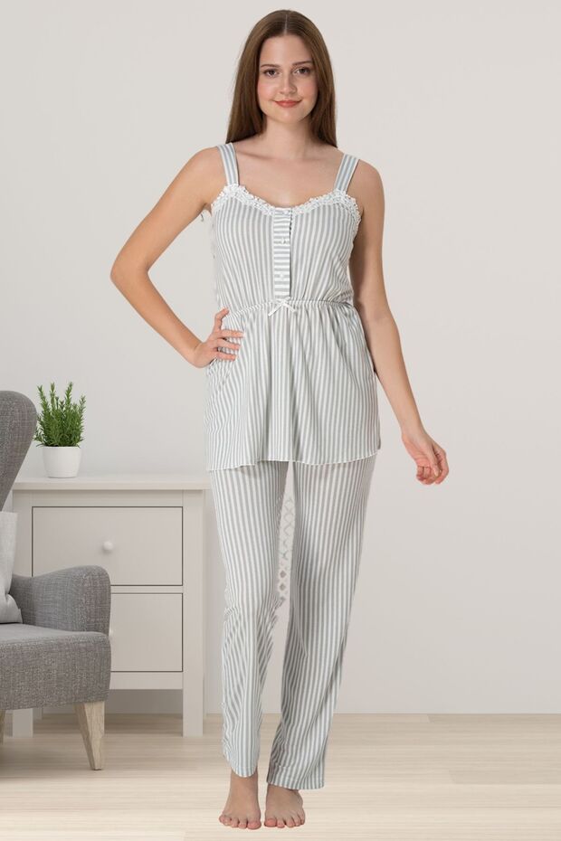 Cotton Maternity and Postpartum Pajama Set with Nursing Features for Prenatal and Postnatal Use Effortt - Gray