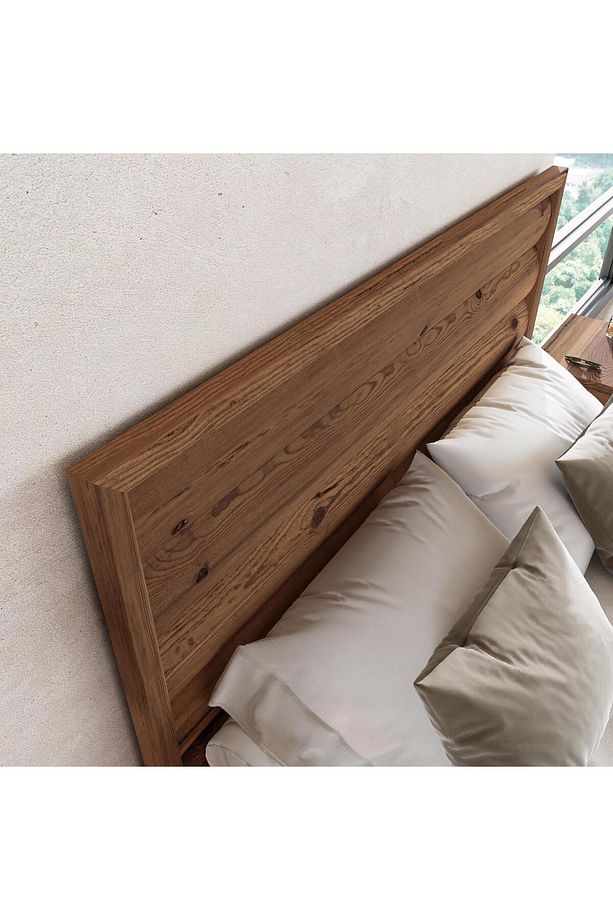 Hüma Model Ceviz Renk Ahşap Tek Başlık ( YATAY ) - 3