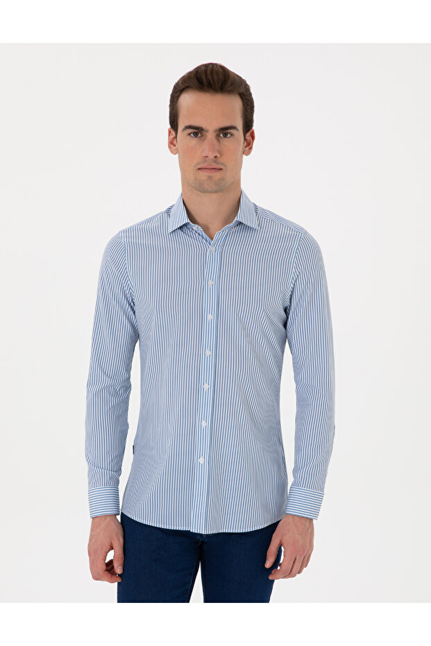 Mavii Lycra Striped Extra Slim Fit Long Sleeve Shirt 50303897-Vr036