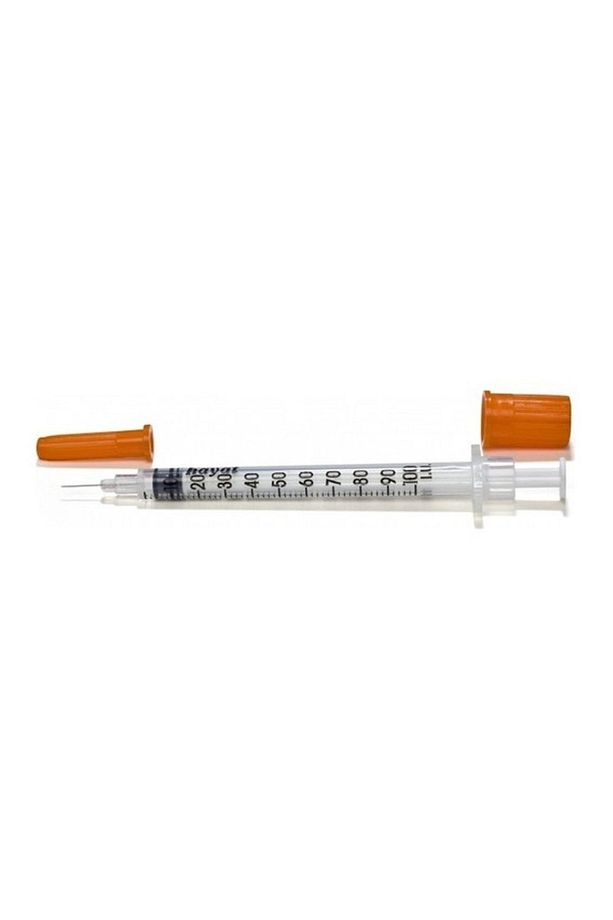 1 ml süper ince şırınga 3p 50 Adet, süper ince iğne uçlu, turuncu enjektör - 1