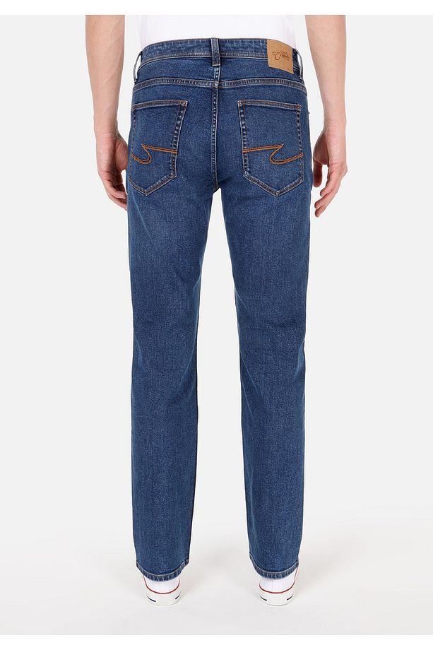 045 Davıd Regular Fit Orta Bel Düz Paça Erkek Mavi Jean Pantolon - 2
