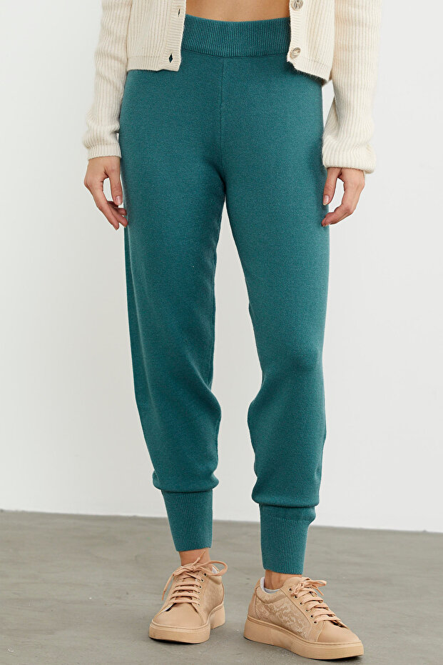 Jogger Triko Pantolon - Yeşil - 3