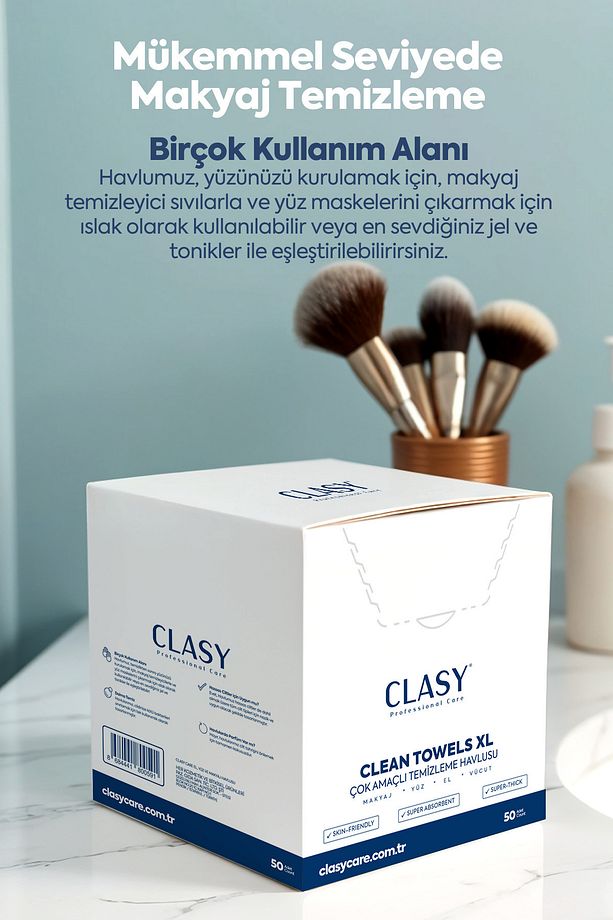 Clean Towels Xl - 50'li Makyaj Temizleme Ve Yüz Temizleme Havlusu / Tek Kullanımlık - 5