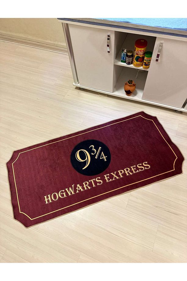 Hogwarts Harry Potter Treni Temalı Süngerli Yüzey Yıkanabilir Halı - Kaymaz Dot Taban - 1