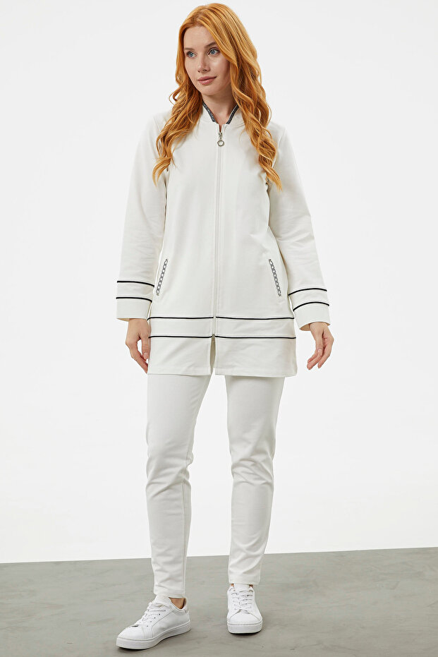 Σετ φόρμας Plus Size Tunic - Εκρού - 2