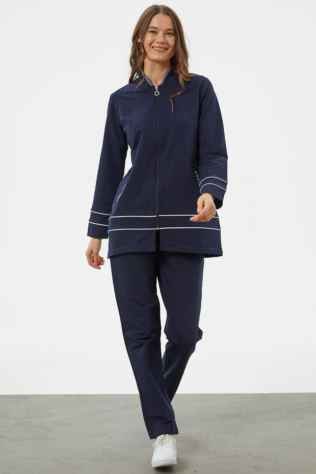 Σετ φόρμες Tunic Plus Size - Navy Blue - 1