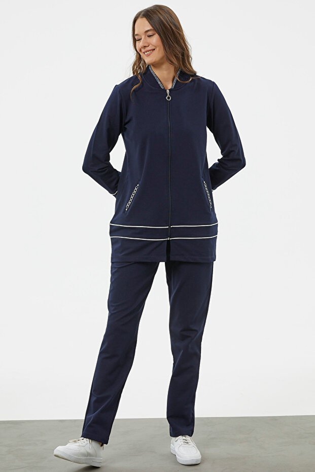 Σετ φόρμες Tunic Plus Size - Navy Blue - 2