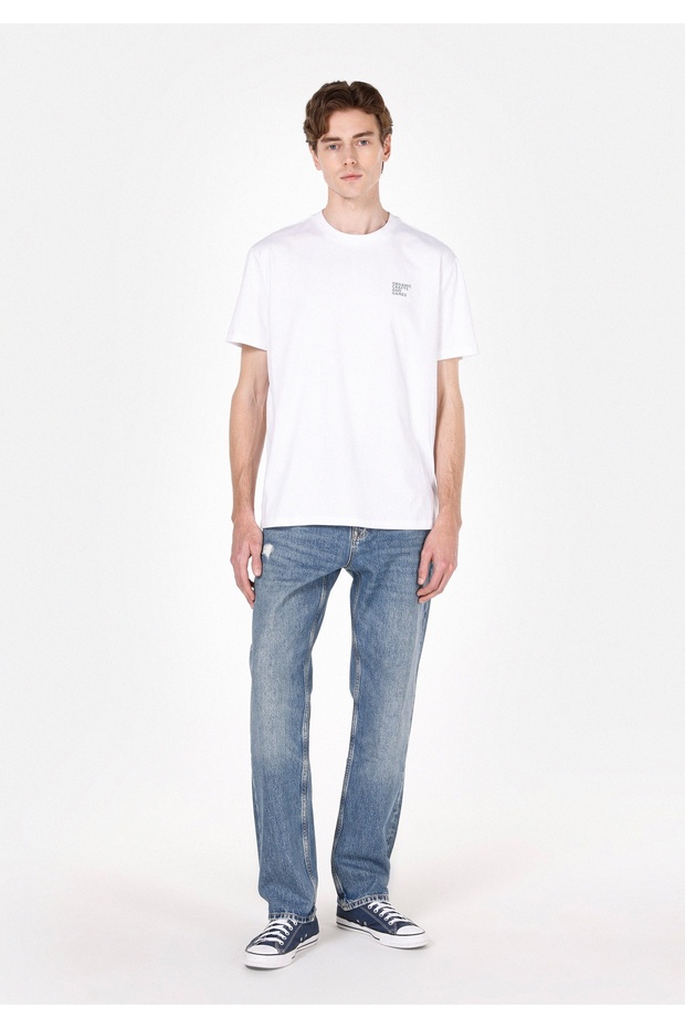 045 Davıd Regular Fit Erkek Mavi Jean Pantolon - 1