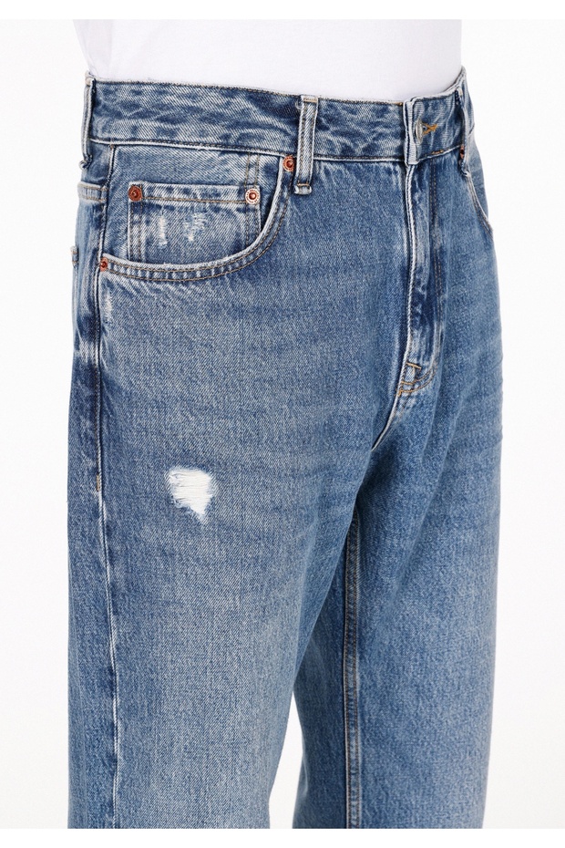 045 Davıd Regular Fit Erkek Mavi Jean Pantolon - 5