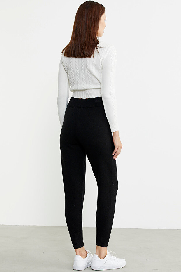 Jogger Triko Pantolon - Siyah - 6