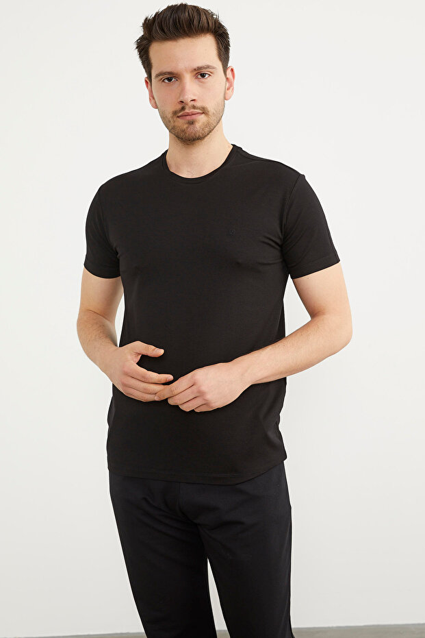 Μπλουζάκι Crew Neck Basic - Μαύρο - 2