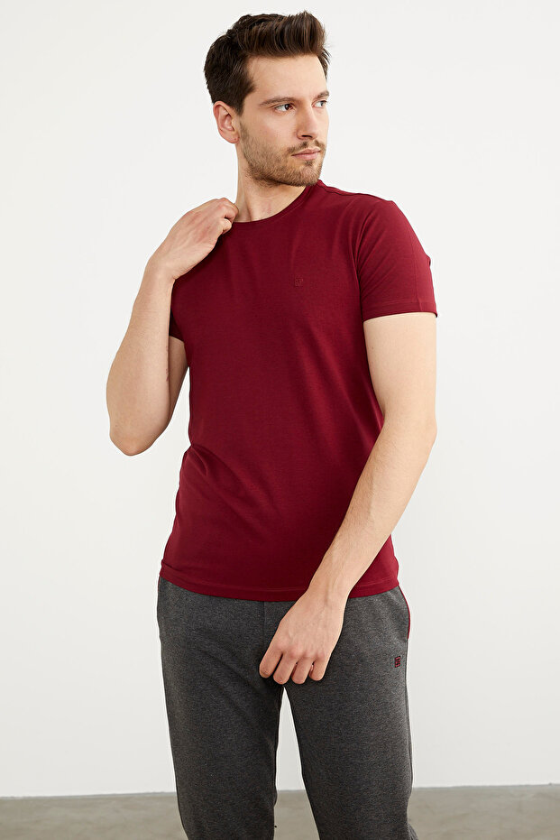 Μπλουζάκι Crew Neck Basic - Claret Red - 3