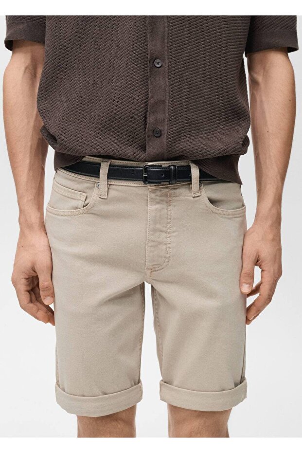 Bermude din bumbac slim - 6