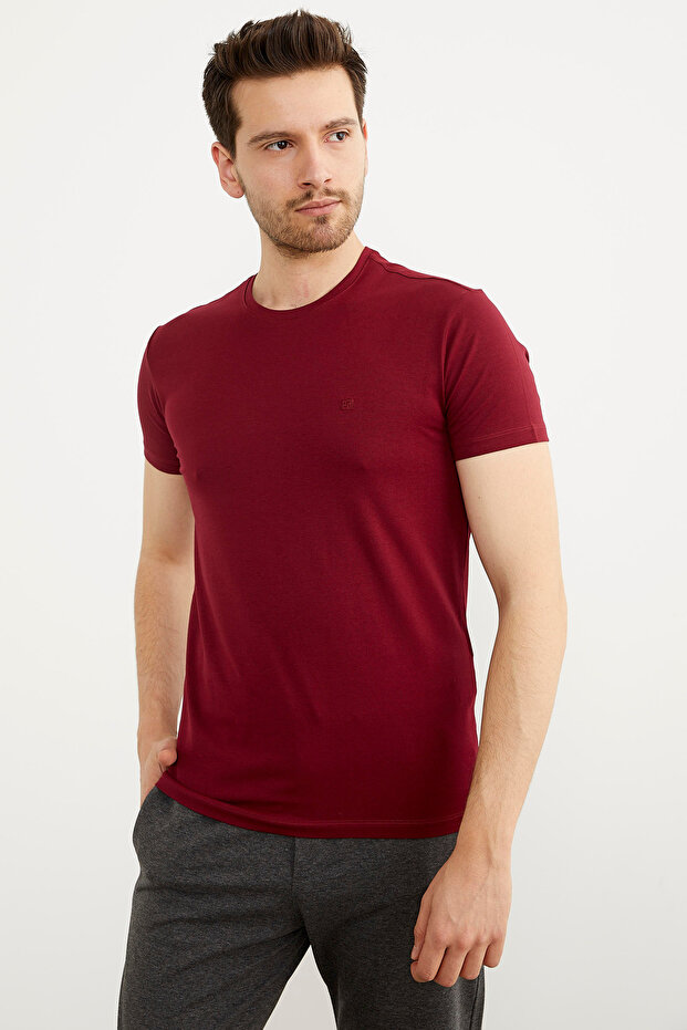 Μπλουζάκι Crew Neck Basic - Claret Red - 2