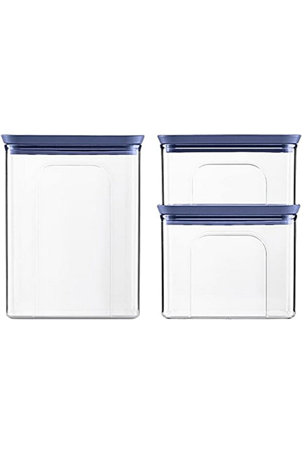 3-Piece Tosca Rectangular Plastic Jar Set - 1