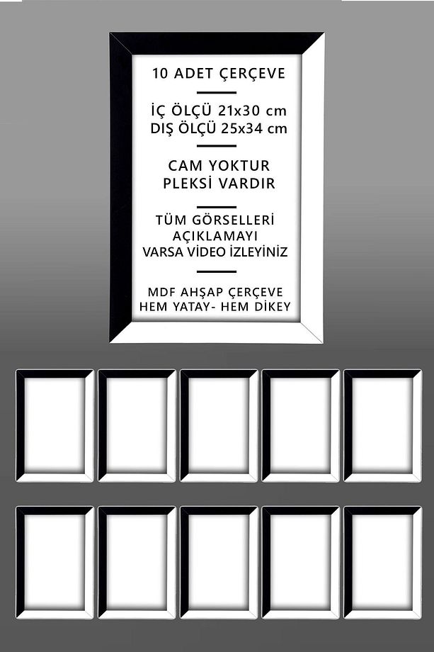 10 Adet A4 Çerçeve Pvcli 21x30 Sertifika Için Çerçeve Diploma Için Çerçeve Belge Için Çerçeve - 7