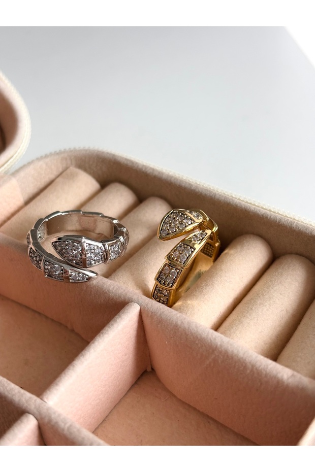 Zircon Stone Snake Ring - 6