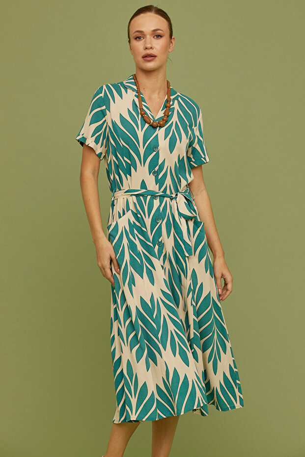 Rochie verde cu model confortabil - 6