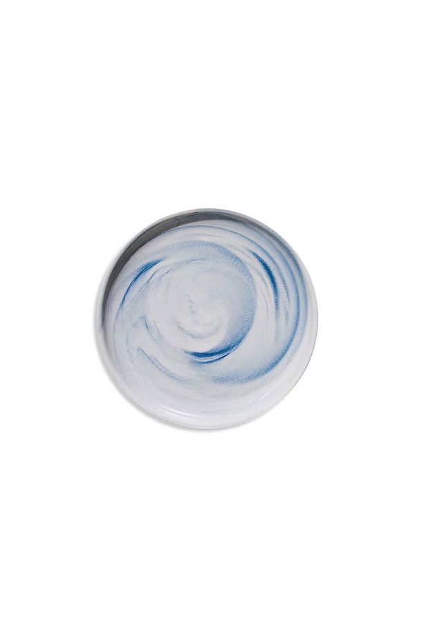 Marble Porselen Servis Tabağı Yuvarlak Mavi - 4