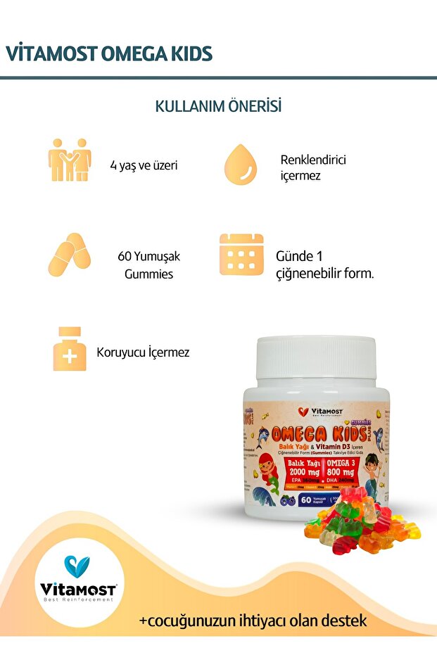 OMEGA KIDS PLUS GUMMİES 60 JELIBON - 3