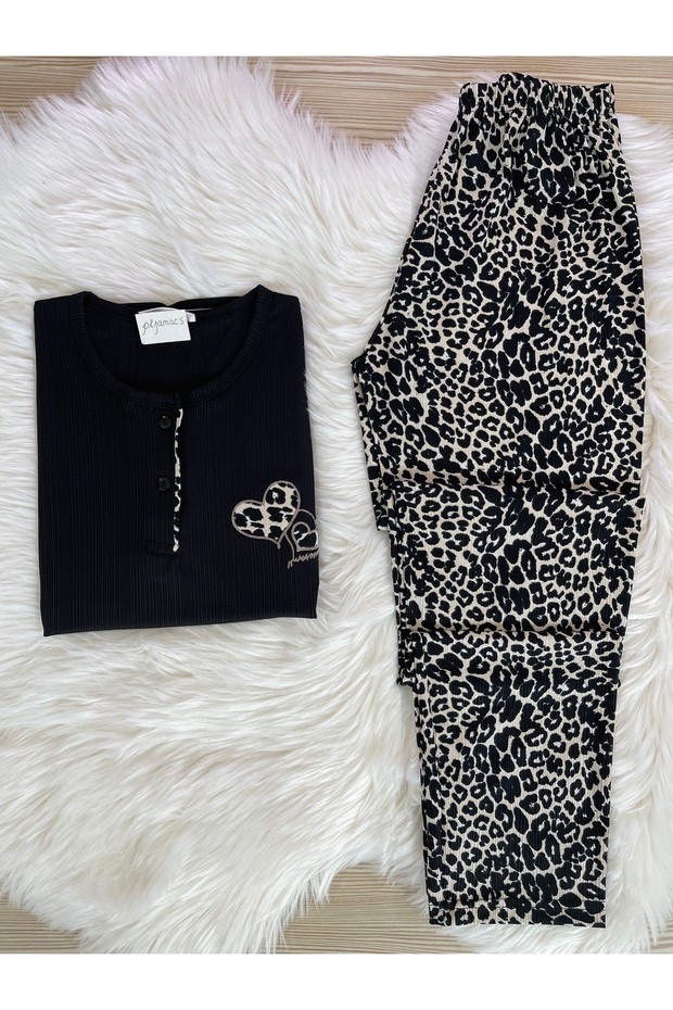 LEOPARD PATTERNED PEGASUS PAJAMAS SET - 1