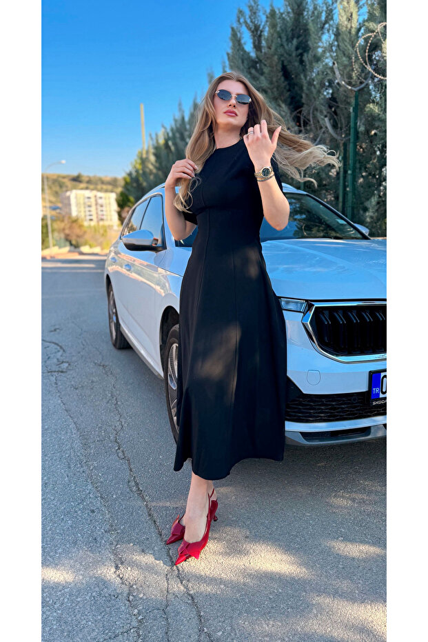 Maxi Boy Volanlı Elbise - 5