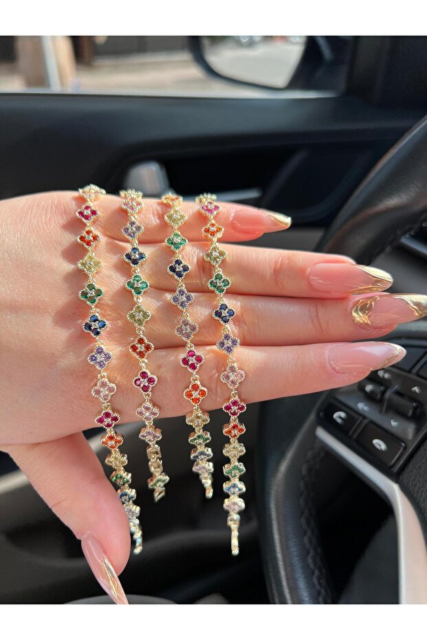 Colorful Zircon Stone Bracelet in Goldsmith Workmanship