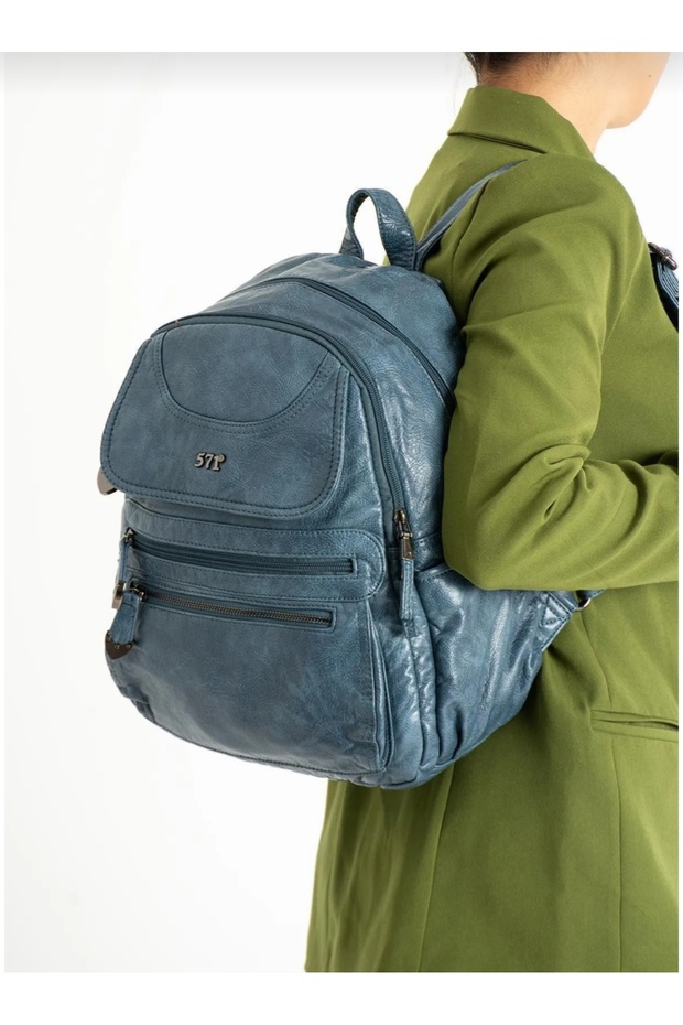 Faux Leather Backpack - 2