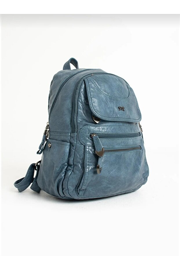 Faux Leather Backpack - 1