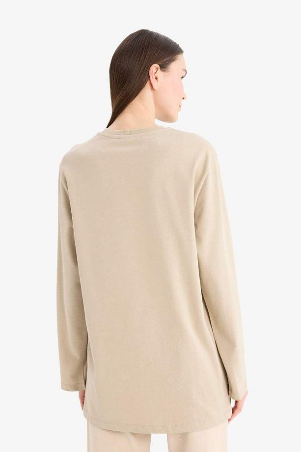 Regular Fit Bisiklet Yaka Uzun Kollu Tişört Tunik D4897ax25sm - 6