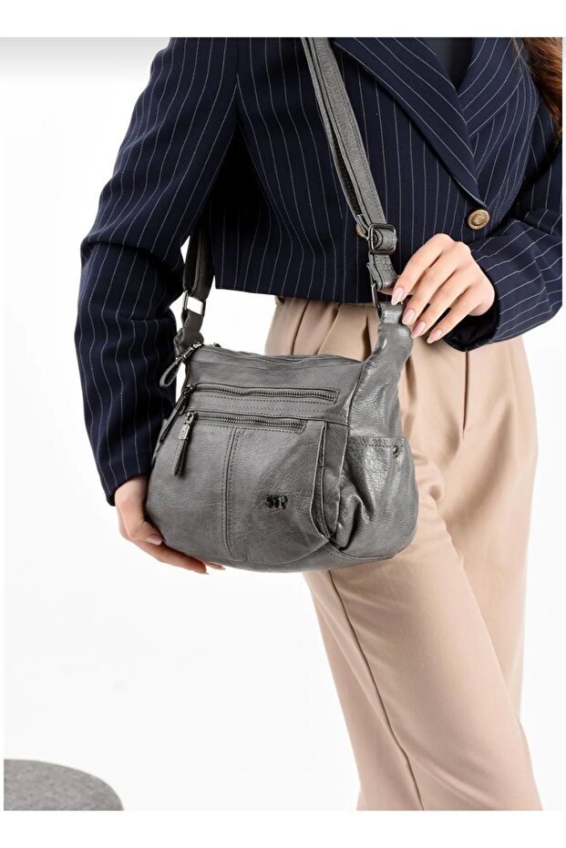Faux Leather Shoulder Bag