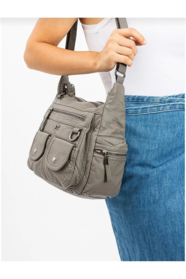 Faux Leather Shoulder Bag