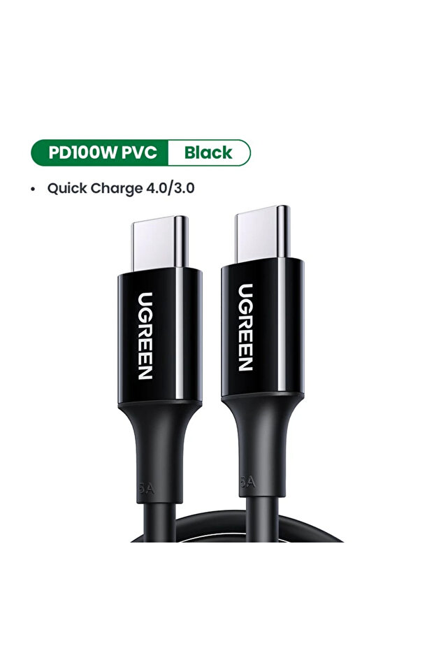 سلك شاحن يوجرين من USB-C إلى USB-C بطول 1 م وبقوة 100 واط
