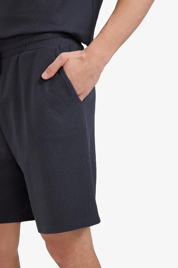 %100 Pamuk Relax Fit Twill Dokulu Cepli Şort E2590ax25sm - 5