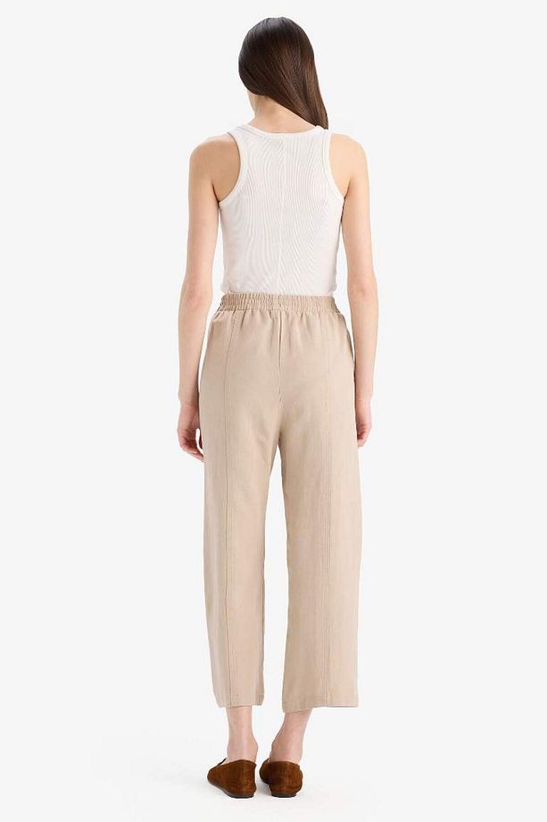 Keten Karışımlı Basic Düz Kısa Paça Harem Pantolon B7506ax25sp - 7